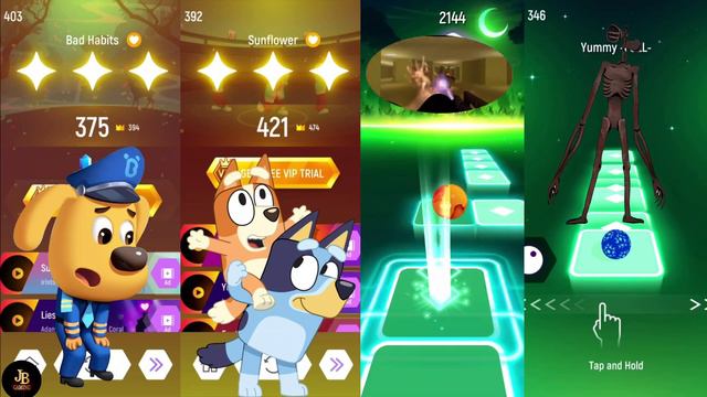 Sheriff Labrador 🆚 Bluey 🆚 Toilet Monster 🆚 Siren Head || TIles Hop EDM Rush смотреть онлайн