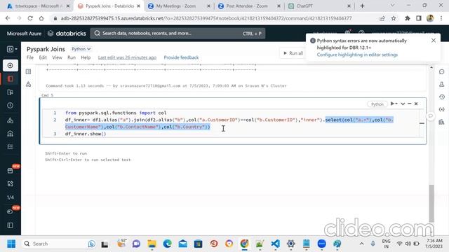 Pyspark Joins | Inner join, Left outer, Right outer, Full, Left semi, left anti | Pyspark tutorial смотреть онлайн