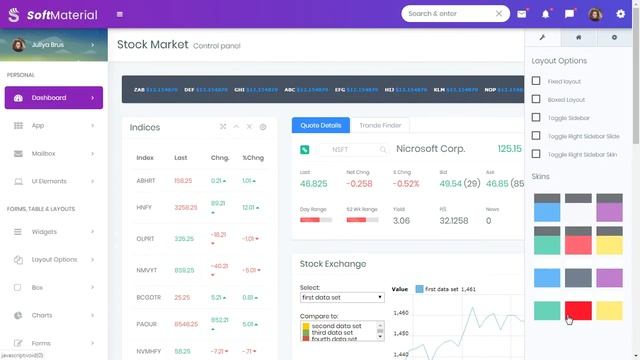Soft Material Intro & Stock Marketing - Bootstrap Admin Dashboard Template смотреть онлайн