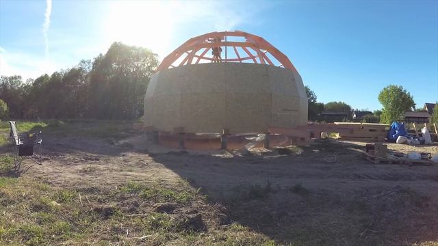 Строительство Купольного дома Добросфера Z8 своими руками. Часть 3. Конструктор дома, сборка каркас смотреть онлайн