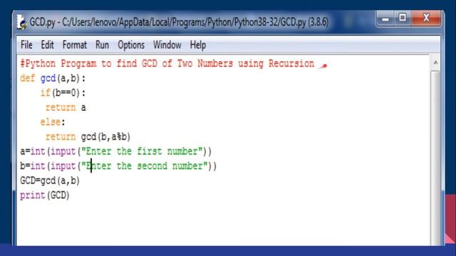 G.C.D. of two numbers in Python| Euclidean Algorithm смотреть онлайн