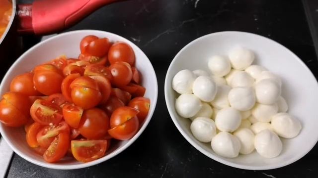 Быстрая паста с шариками моцарелла и помидорами черри ?? смотреть онлайн