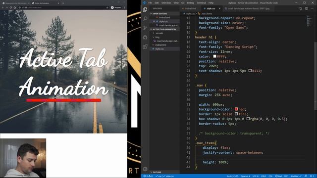 Active Tab Animation using HTML & CSS Navbar Hover Effect смотреть онлайн