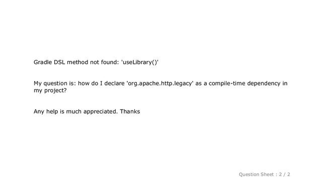 Android : How to add Apache HTTP API (legacy) as compile-time dependency to build.grade for Android смотреть онлайн