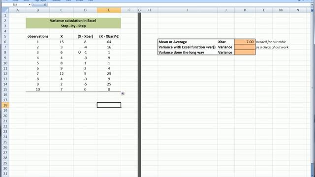 Excel Statistics Variance смотреть онлайн