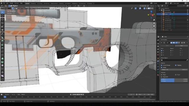Awp Asiimov Modelling (Blender time-lapse) смотреть онлайн