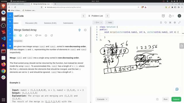 Merge Sorted Array (Leetcode 88) in Telugu смотреть онлайн