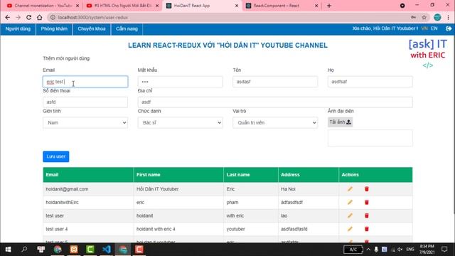 #60 Lấy Danh Sách Users và Xóa Users Với Redux - READ, DELETE | Redux-React Cho Người Mới Bắt Đầu смотреть онлайн