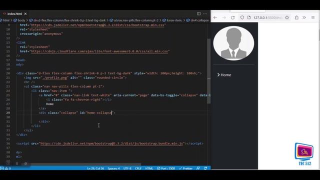 Bootstrap side menu with Drop Down link | Bootstrap Tutorial смотреть онлайн