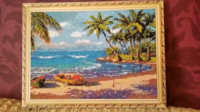 Алмазная мозаика. Готовая работа.40х30, на подрамнике. смотреть онлайн