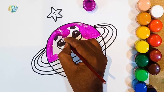 How to Draw Cute Saturn Step by Step for kids смотреть онлайн