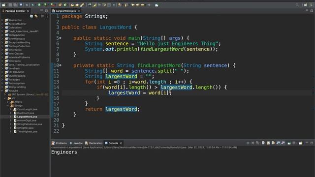 Java Program to Find Largest word in a given sentence in 2 ways | Frequently Asked MNC Question смотреть онлайн