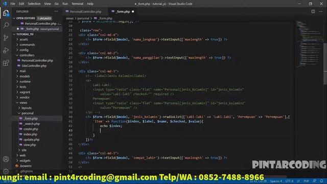 17. Memasang Radio Button Menggunakan Form RadioList Bawaan Yii2 - Yii2 Tutorial Indonesia смотреть онлайн