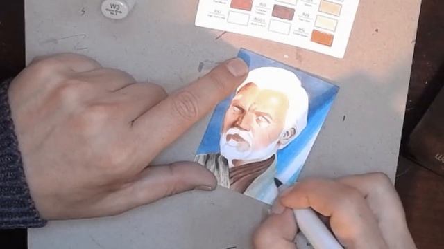 Drawing Obi-Wan Kenobi Sketch Card смотреть онлайн