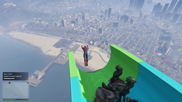 GTA 5 Spiderman water slide funny fails , WATER RAGDOLL смотреть онлайн