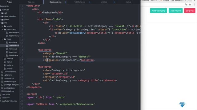 Build a YouTube bookmarking site with Vue.js - part 8 - Tabs смотреть онлайн