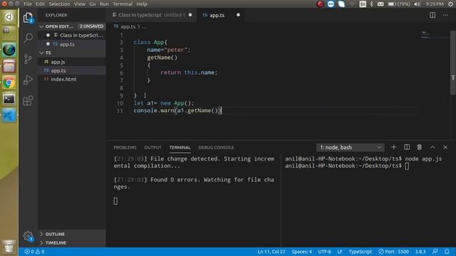 Typescript tutorial for beginners #11 class смотреть онлайн