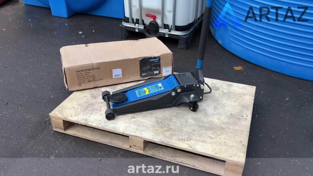 Подкатной гидравлический домкрат до 3 тонн, 75-510мм Nordberg N32034 смотреть онлайн