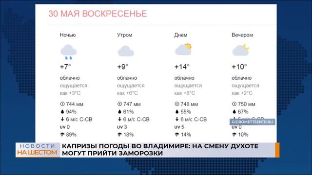 Капризы погоды во Владимире: на смену духоте могут прийти заморозки смотреть онлайн