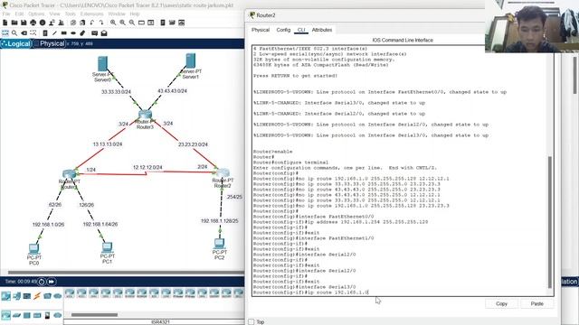 Melakukan Static Routing dan menambahkan alternative path menggunakan cost смотреть онлайн