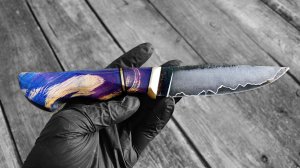 Ковка ножа из трех пластин стали и никеля