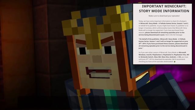 Minecraft Story Mode Is Going Away Forever..(MUST WATCH) Goodbye TellTale Games
