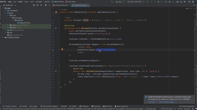 Create an Android Application that Demonstrate ListView and Onclick of List смотреть онлайн