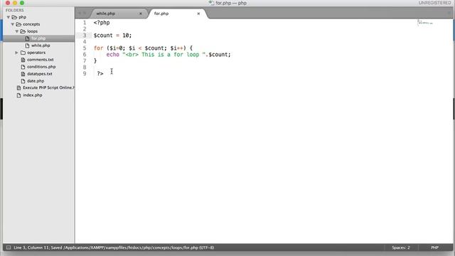 For Loop Example in PHP [part 20] смотреть онлайн