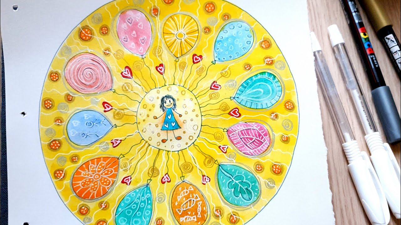 Рисуем Мандалу Образ "Я-счастливая" смотреть онлайн