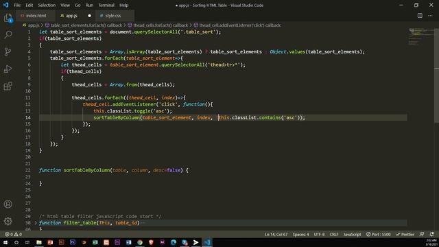 JavaScript Sort Table By Column смотреть онлайн
