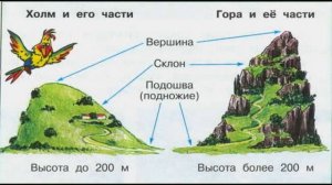 Окружающий мир 2 класс ч.2, тема урока "Формы земной поверхности", с.78-81, Школа России.