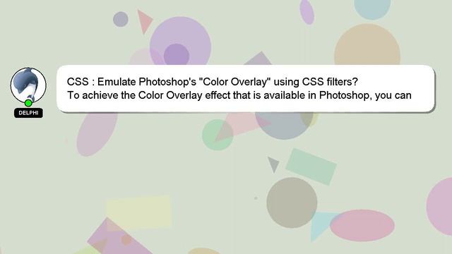 CSS : Emulate Photoshop's "Color Overlay" using CSS filters? смотреть онлайн