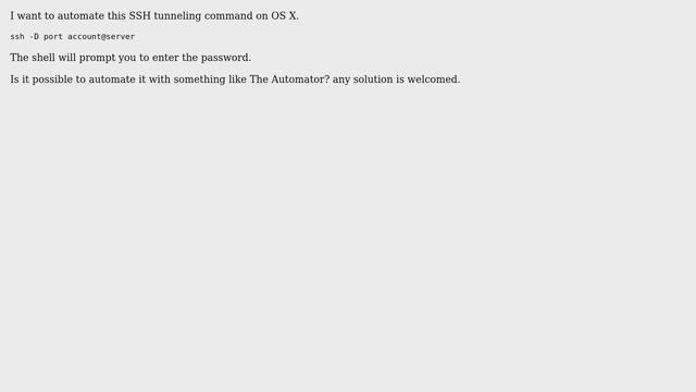 Automating SSH tunneling on OS X смотреть онлайн
