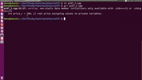 C++ | Warning non static data member initializers only available with  std=c++11 or  std=gnu++11