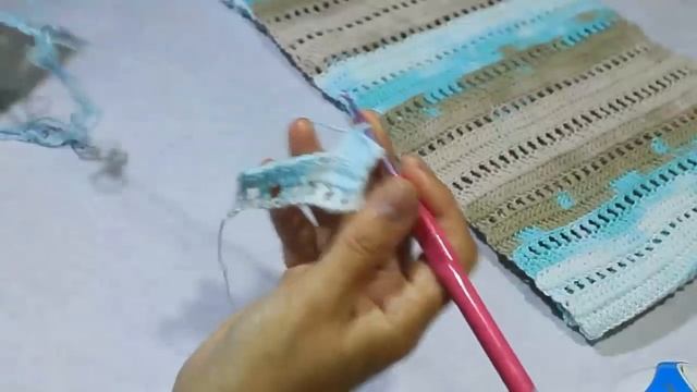 Как вязать шарф крючком /Простой ажурный узор из нежного хлопка. смотреть онлайн