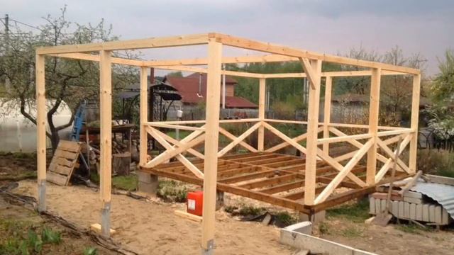 Беседка 6 на 4 своими руками ч1 смотреть онлайн