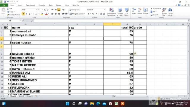 SECTION 7  Excel 2010 ሮውና ኮለም መጨመርና መቀነስ በአማርኛ  Insert And Delete Column And Row  Tutorial In Amhar