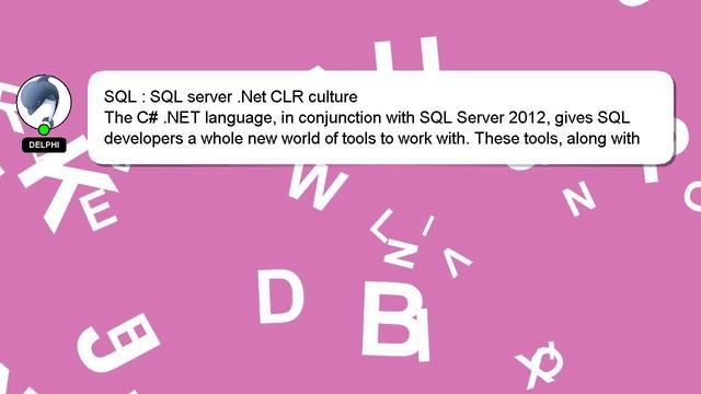 SQL : SQL server .Net CLR culture смотреть онлайн