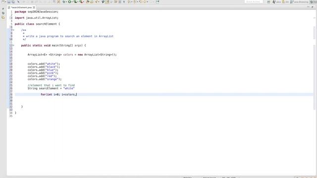 How to search Element in ArrayList Java смотреть онлайн