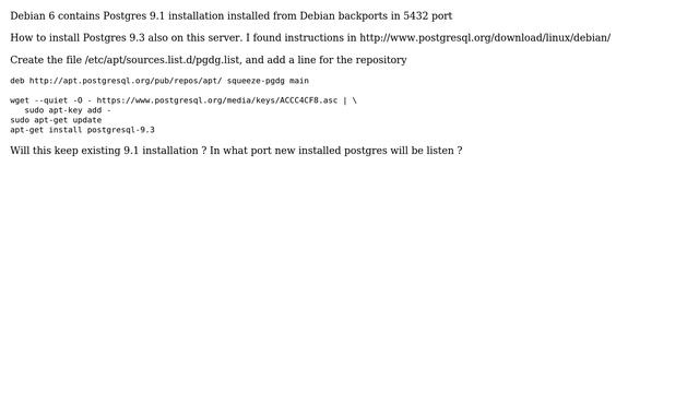 DevOps & SysAdmins: How to install Postgres 9.3 parallel in Debian Squeeze? смотреть онлайн