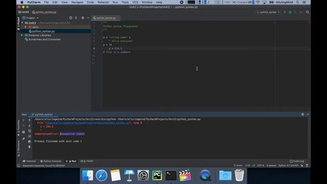 AlluringMind Python Intro: Syntax смотреть онлайн
