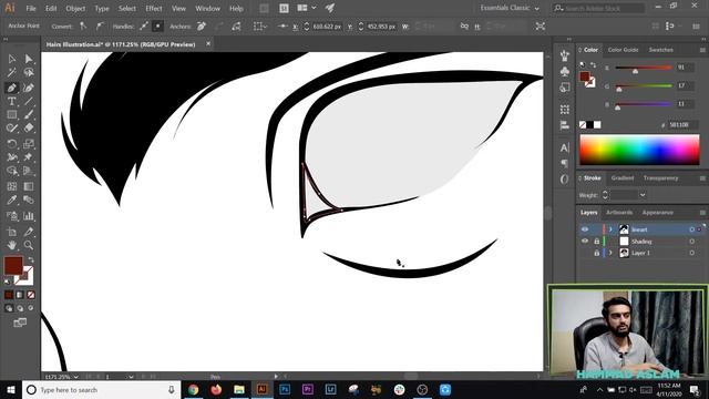 Vector Eye & Eyebrows - Vector Art Portrait Illustration смотреть онлайн