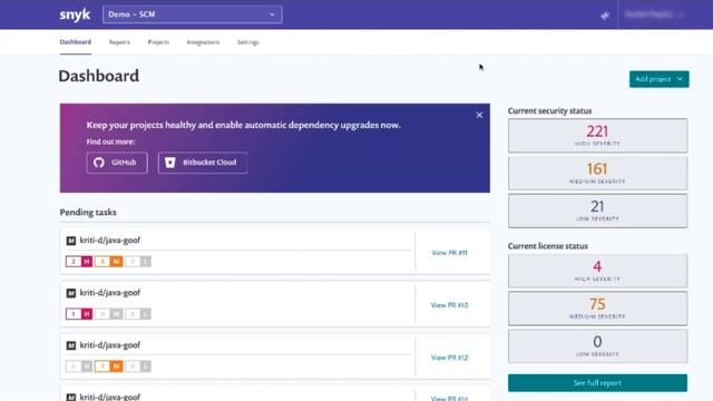 Snyk: an overview of our interface part I смотреть онлайн