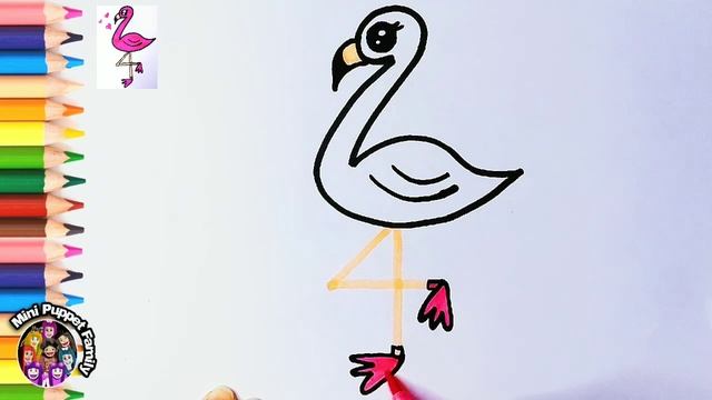 2 ve 4 rakamlarından kolay flamingo nasıl çizilir - How to draw easy flamingo from numbers 2 and 4 смотреть онлайн