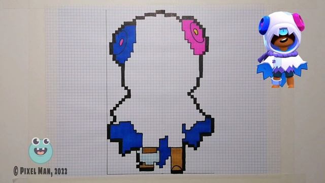 ХЭЛЛОУИНСКИЙ ЛЕОН | Как нарисовать хеллоуинского леона по клеточкам | Бравл Старс | Пиксель Мен смотреть онлайн