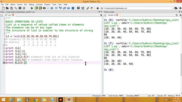Lists in Python Part 1 : Enter & Display,Display selected elements,length calculation,max, min & su смотреть онлайн