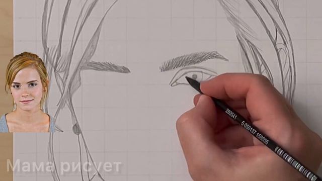 Эмма Уотсон рисуем портрет поэтапно (Emma Watson) смотреть онлайн