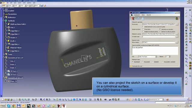 CATIA V5 macro - Text in sketch / 3D text смотреть онлайн