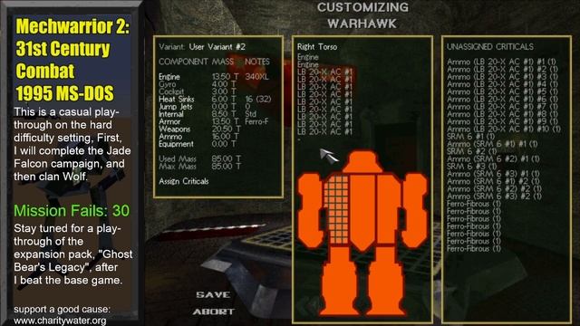Mechwarrior 2: 31st Century Combat, Clan Wolf Campaign, Mission 14, hard difficulty смотреть онлайн