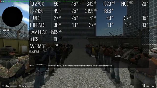 CS:GO FPS Benchmark тест на Xeon E5-2420 смотреть онлайн